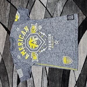 AMERICAN FIGHTER PREMIUM ATHLETICS YELLOW STITCH GRAPHIC DESIGN TEE-SHIRT